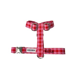 Arnés H Vichy Bicolor Fresa