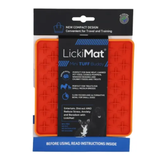 Lickimat Mini Tuff Buddy Naranja Perro